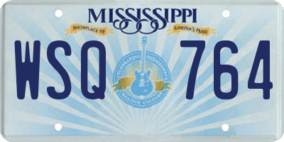 MS license plate WSQ764