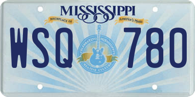MS license plate WSQ780