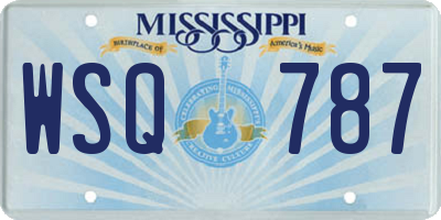 MS license plate WSQ787