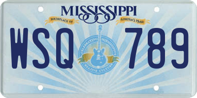 MS license plate WSQ789