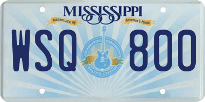 MS license plate WSQ800