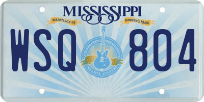 MS license plate WSQ804