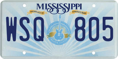 MS license plate WSQ805
