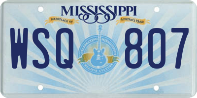 MS license plate WSQ807