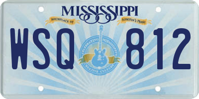 MS license plate WSQ812