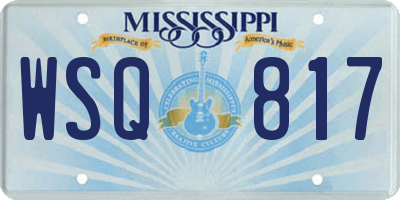 MS license plate WSQ817