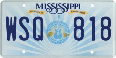 MS license plate WSQ818