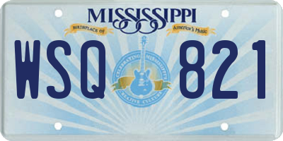 MS license plate WSQ821