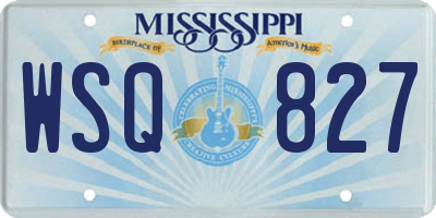 MS license plate WSQ827