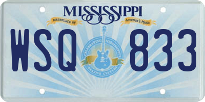 MS license plate WSQ833