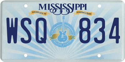 MS license plate WSQ834
