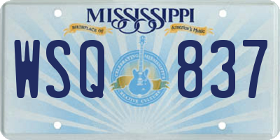 MS license plate WSQ837