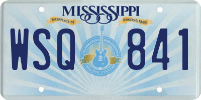 MS license plate WSQ841