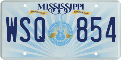 MS license plate WSQ854
