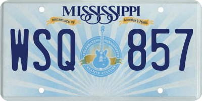 MS license plate WSQ857