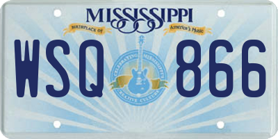 MS license plate WSQ866