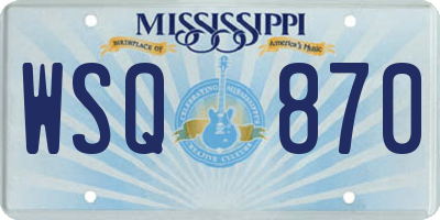 MS license plate WSQ870
