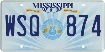 MS license plate WSQ874