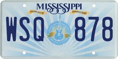 MS license plate WSQ878