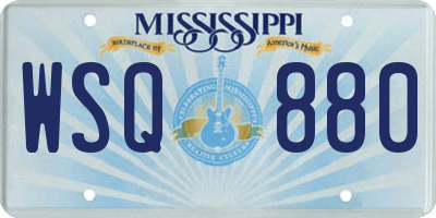 MS license plate WSQ880