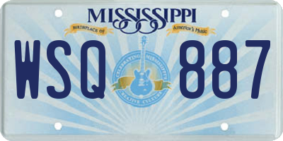 MS license plate WSQ887