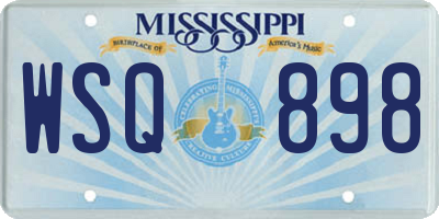 MS license plate WSQ898