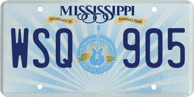 MS license plate WSQ905
