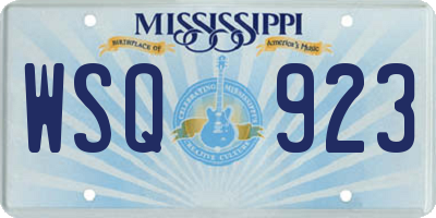MS license plate WSQ923