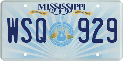 MS license plate WSQ929