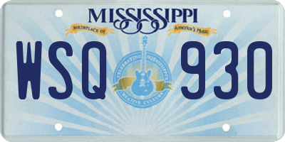MS license plate WSQ930
