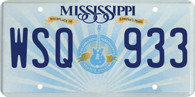 MS license plate WSQ933