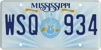 MS license plate WSQ934