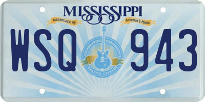 MS license plate WSQ943