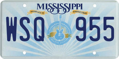 MS license plate WSQ955