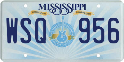 MS license plate WSQ956