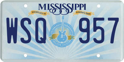 MS license plate WSQ957