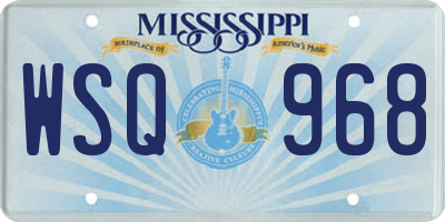 MS license plate WSQ968