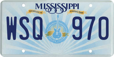 MS license plate WSQ970