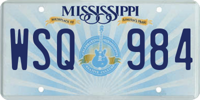MS license plate WSQ984