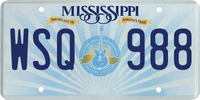MS license plate WSQ988