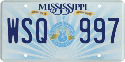 MS license plate WSQ997
