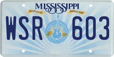 MS license plate WSR603