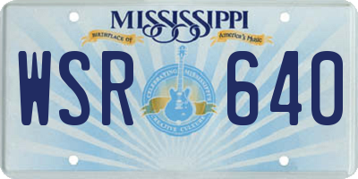 MS license plate WSR640