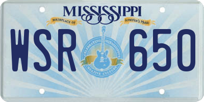MS license plate WSR650