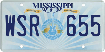 MS license plate WSR655