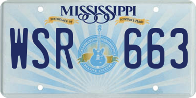 MS license plate WSR663