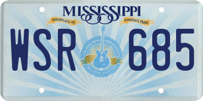 MS license plate WSR685
