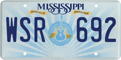 MS license plate WSR692