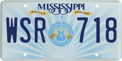 MS license plate WSR718
