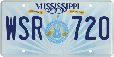 MS license plate WSR720